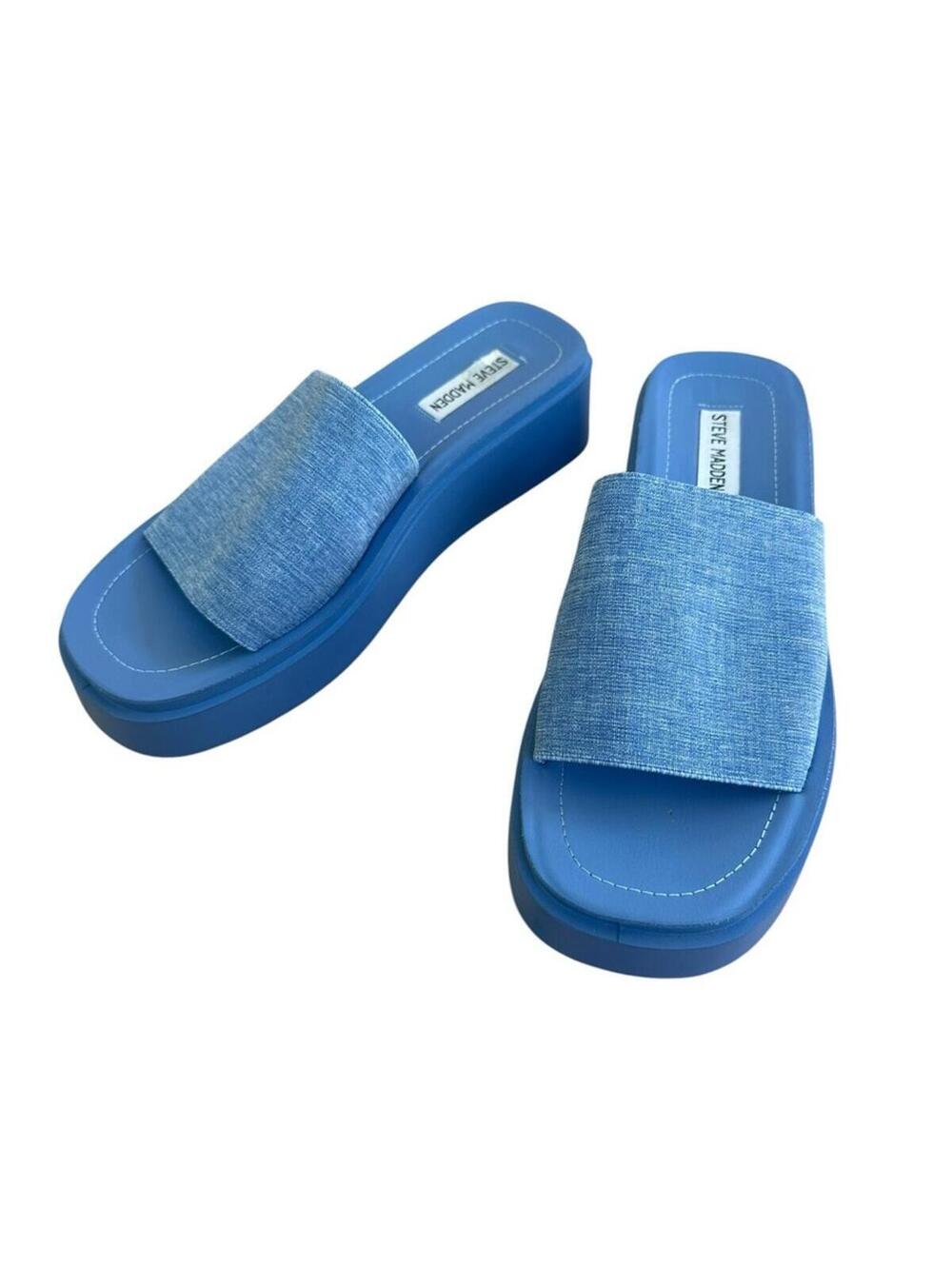 Steve Madden 90s Gimmee Blue Platform Sandals